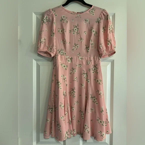 & Other Stories Pink Floral Short Sleeve Dress, size 2 - Picture 5 of 7
